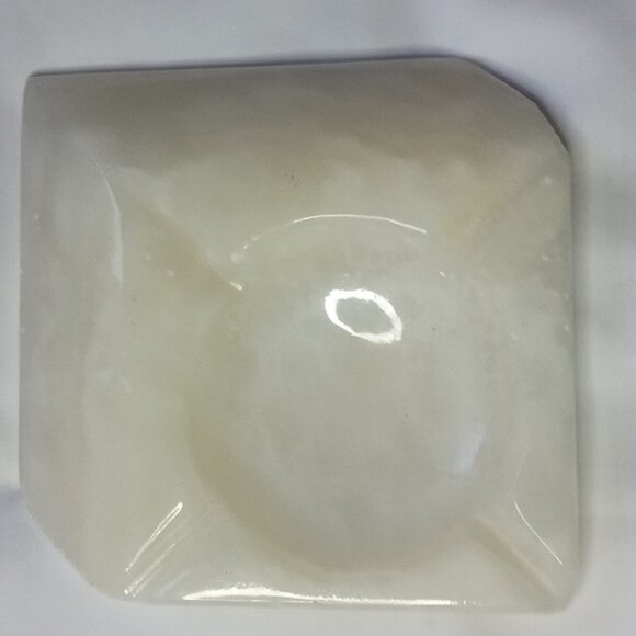 Natural White Marble Stone Hand Carved Craft Ashtray Cigarettes Cigar NEW 990g - Picture 4 of 4